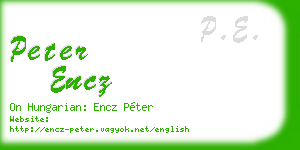 peter encz business card